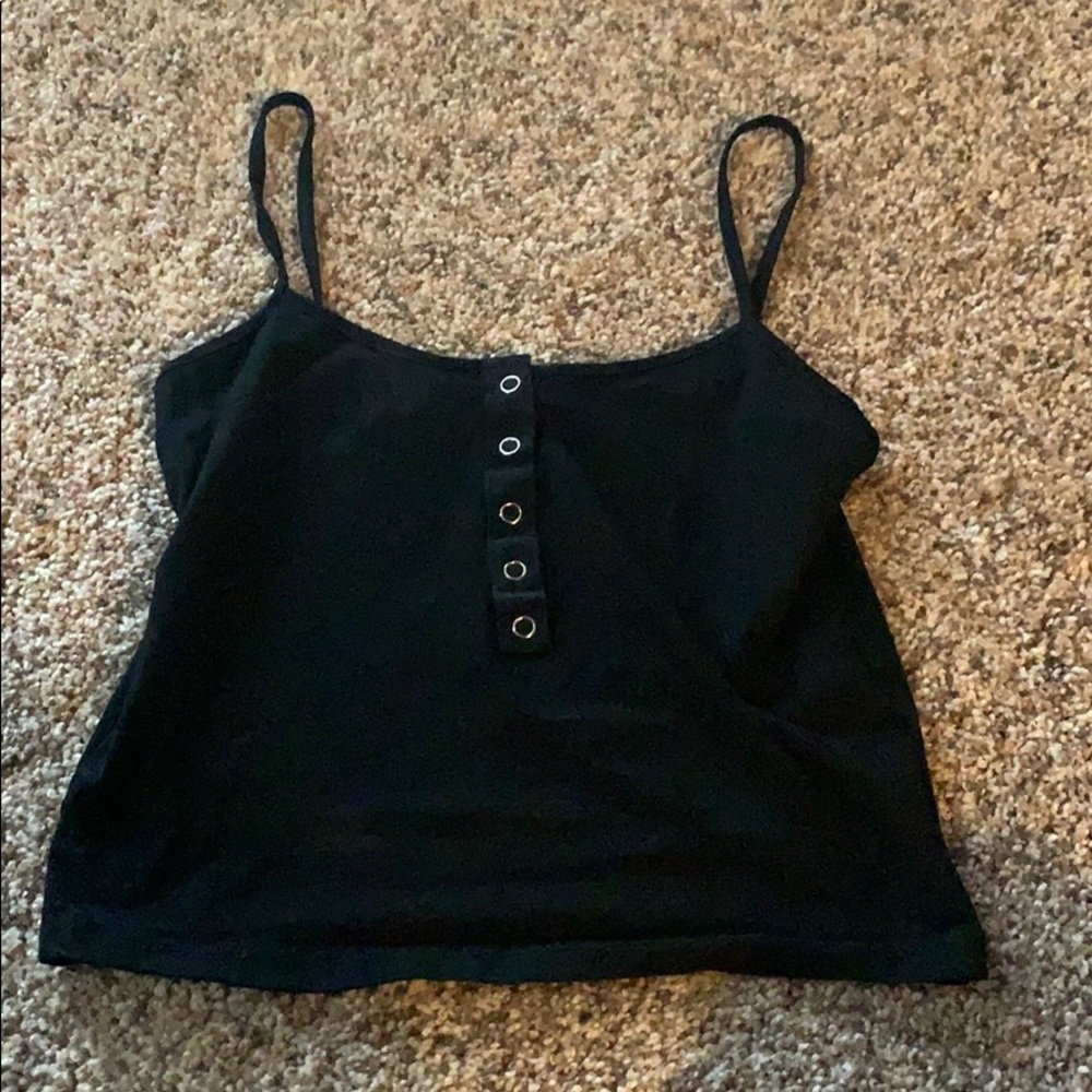 Black Cropped Tank Top